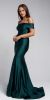 Off Shoulder Fitted Prom Gown in Green